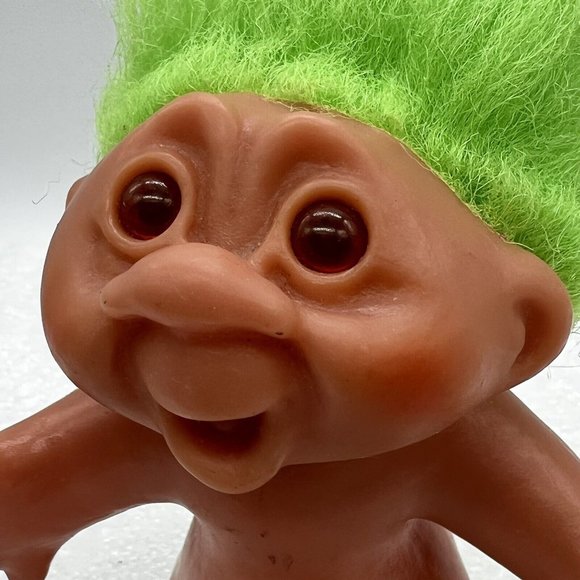 Vintage 1986 Vinyl DAM Troll Doll Green Hair - Picture 1 of 6